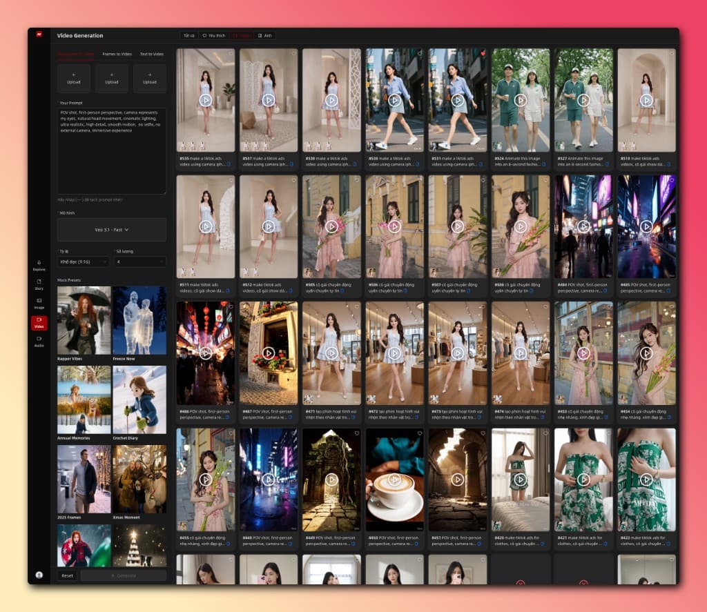 Ảnh → video quảng cáo — xem clip dọc siêu thực