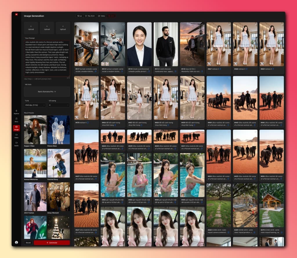Image Generation — một prompt, cả lưới ảnh chất lượng cao